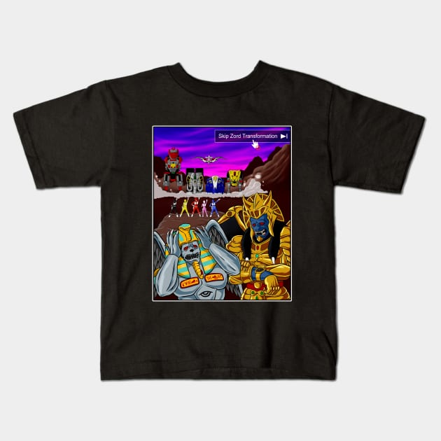 MegaZord Transformation Kids T-Shirt by sk8rDan